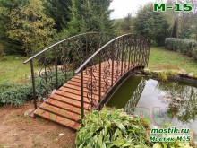 Садовый мостик Ажур М20 из металла и дерева
